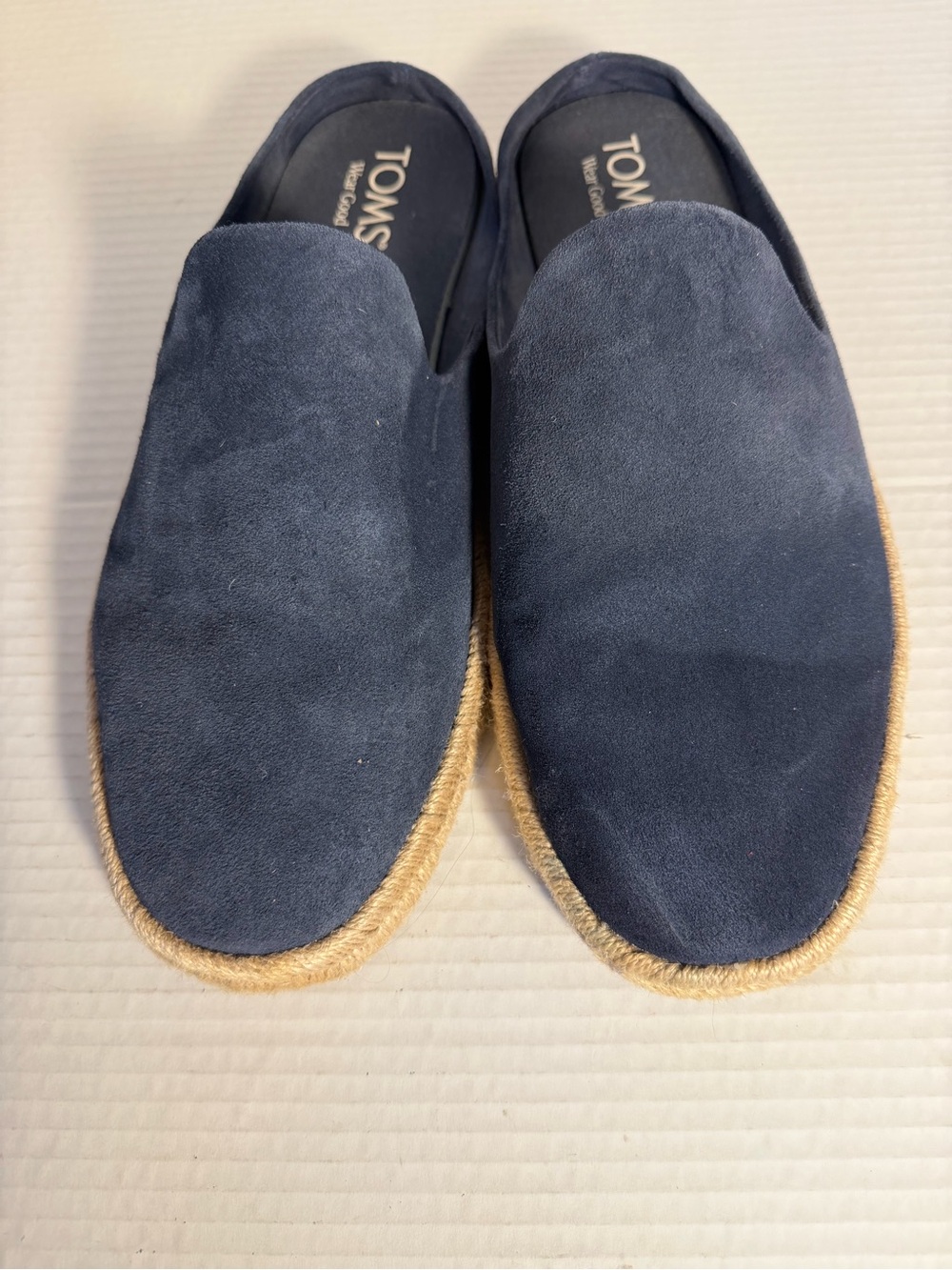 TOMS Navy Suede Santiago Espadrille Mule 10.5 - Picture 3 of 6